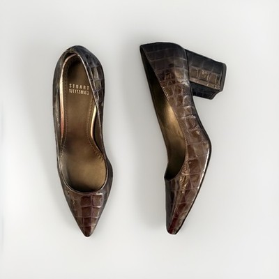 STUART WEITZMAN LEDER PUMPS STQMPA KOKOS GRAU ANTHRAZIT
