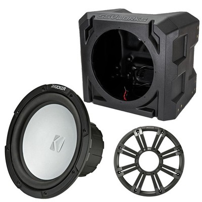 Kicker 45KM102 10'' Marine Subwoofer 2-Ohm + SSV Universal Marine Sub Box