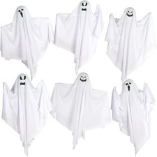 6 Pack Halloween Hanging Ghosts, 27.6 Inch Flying Ghost Decorations  Spooky han