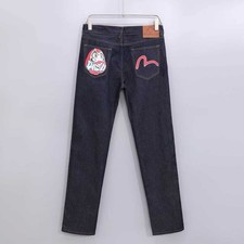 Evisu mens straight jeans with selvedge denim