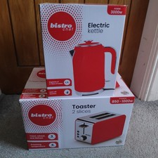 Bistro Chef Toaster And Kettle Set (Red)