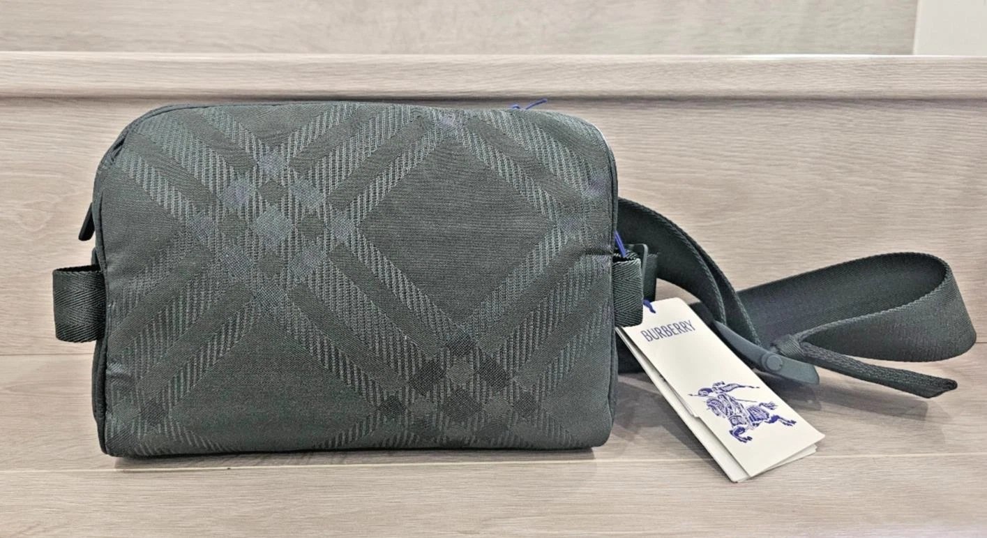 Burberry — Burberry 80834481 check jacquard large belt bum bag in vine / green RRP$1690