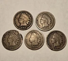 1888 1898 1905 & 1906 (x2) Lot Of 5 Indian Head Cents 1c Penny - Culls/Damaged