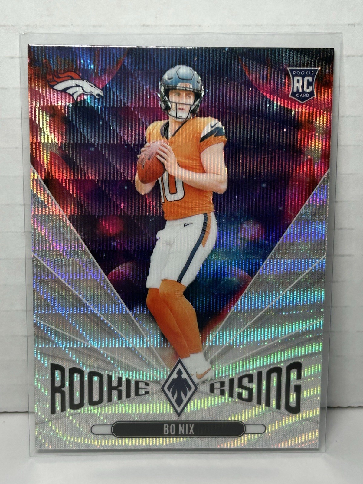 Bo Nix WAVE 2024 Panini Phoenix Rookie Rising #RR-BNX RC Broncos JG