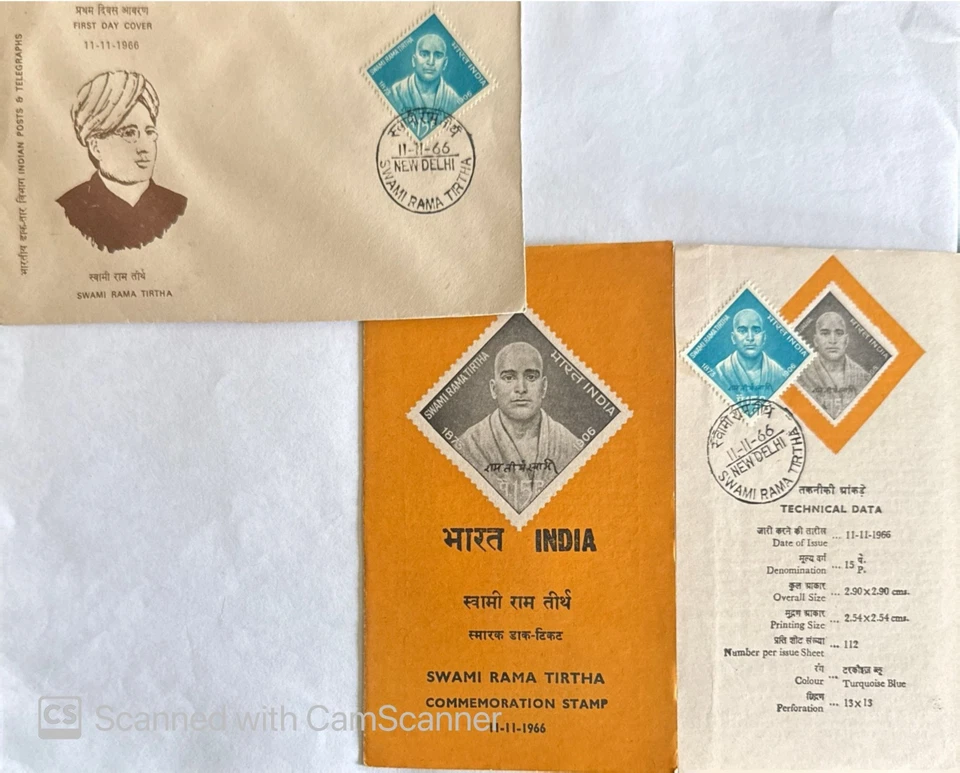 Collection of 6 diff. Indian First Day covers along with Folder  issued in 1966 - Image 3 of 4