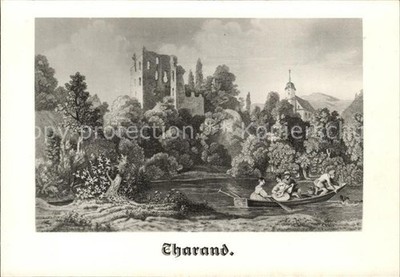 Tharandt Castle Ruin Drawing by Ludwig Richter Engraving by J Woods 1837