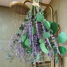 80 PCS Large Dried Preserved Eucalyptus Stems & Lavender 80 pcs, Green 