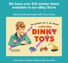 Dinky Toys 1950's Poster Shop Display Sign Advert Leaflet A4 Size - high quality