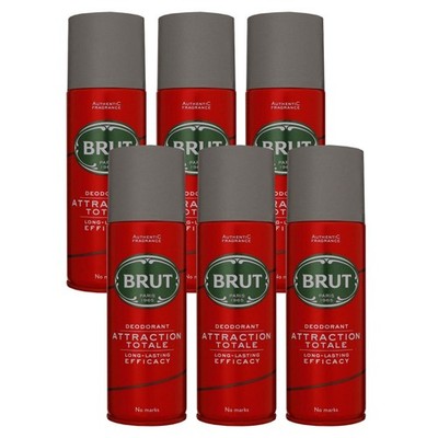 Brut Attraction Totale 6 x 200 ml Deo Spray Deodorant Spray Deospray Set