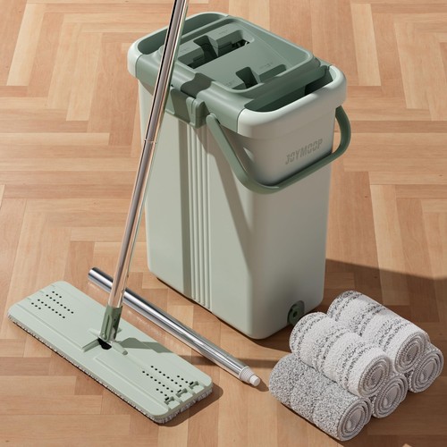 Mop and Bucket with Wringer Set, Flat Squeeze Mop with Bucket (X-Large), Dust... - Picture 9 of 9