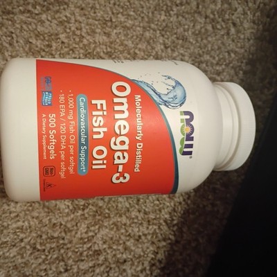 Now Foods Omega-3 180 EPA 120 DHA 500 Softgels GMP Quality Assured, Kosher