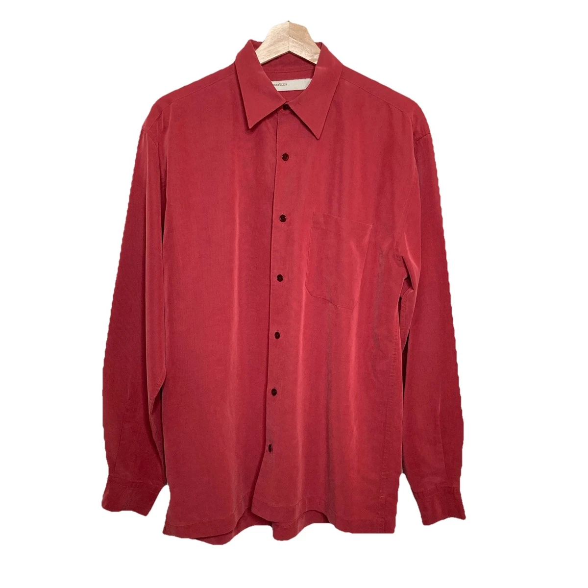 Perry Ellis Silk Long Sleeve Casual Button-Down Shirts for Men for