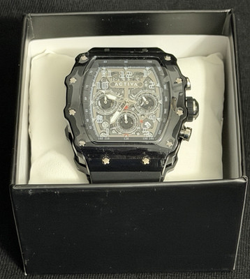 Activa Circuit X Invicta 44mm w/ Skeleton Dial PC Case Black Watch New