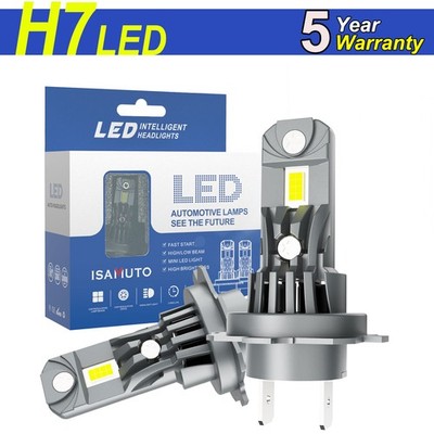 ISAMUTO H7 LED Headlight Kit 1:1 Size Super Bright Bulbs White 6500K Plug & Play