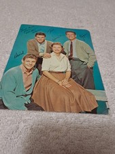 Ozzie & Harriet Nelson Family TV Cast Portrait Printed Signatures Postcard 