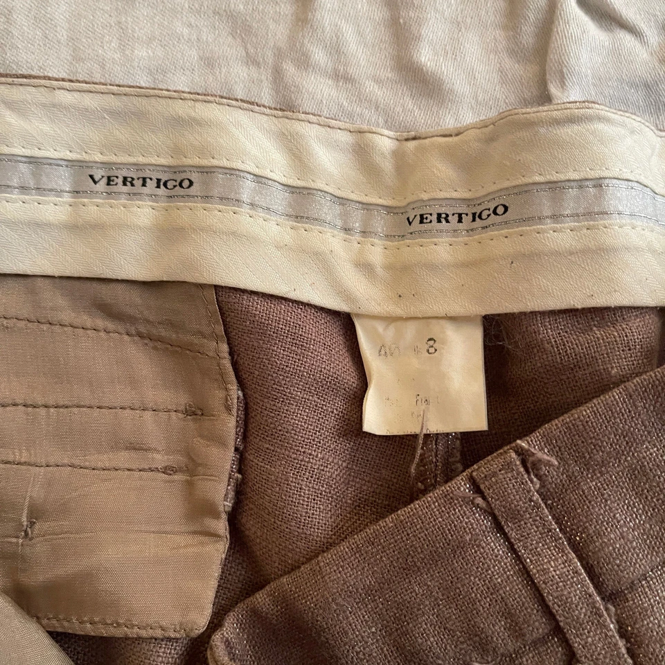 VERTIGO - SHORTS shimmery brown - pockets zip up front/ button closure - size 8 - Image 2 of 4