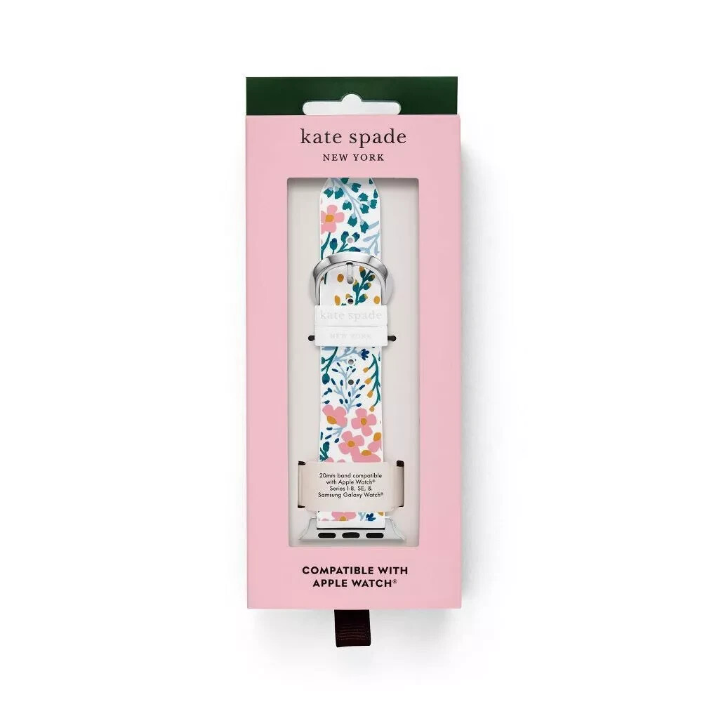 Kate Spade New York Apple Watch White Floral Silicone Band