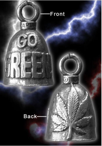 Pot Leaf Herb Motorcycle Bell Guardian Angel Bell Good Luck Gremlin Bell