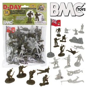 BMC-WWII-D-DAY-Juno-Beach-33-Plastic-Army-Men-Canadian-German-Set-FREE-SHIP