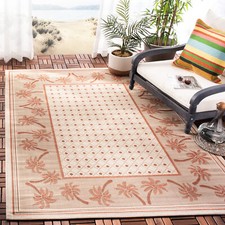 Safavieh Indoor / Outdoor Ivory / Rust Area Rugs - CY5148J
