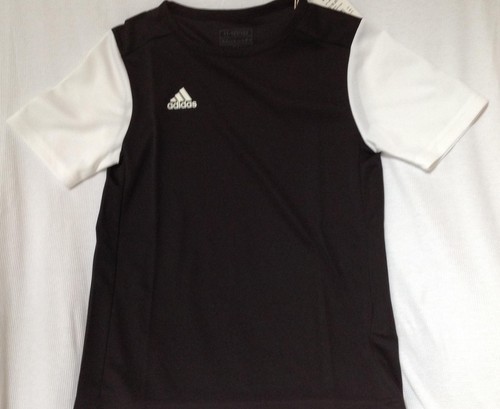 NWT Kids Adidas Estro 19 Soccer Jersey shirt top black white M 11 12 years - Picture 2 of 4