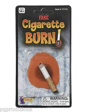 FAKE CIGARETTE BURN JOKE Smokers Trick Prank Burnt Hole Lit Table Chair Bed Gag 