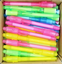 Invisible Ink Built in UV Light Magic Marker Secret Message, Multi Color, 36 pcs