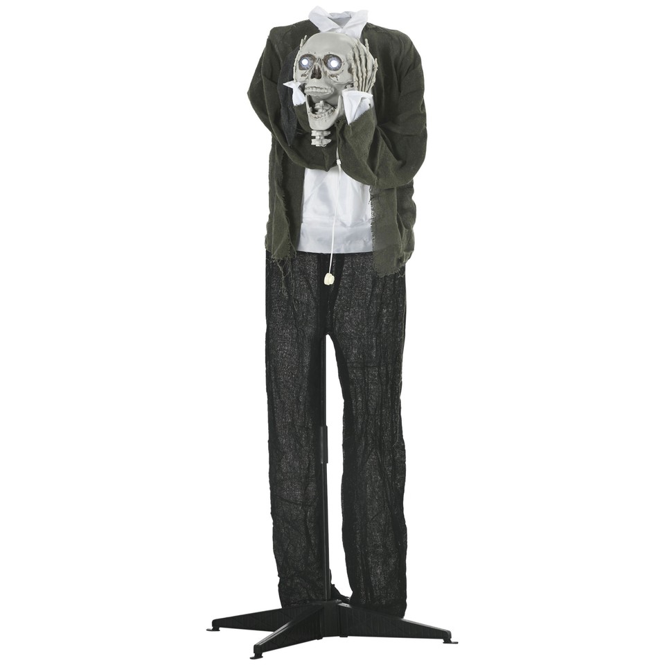 57" Life Size Outdoor Halloween Decorations Hanging Talking Skeleton