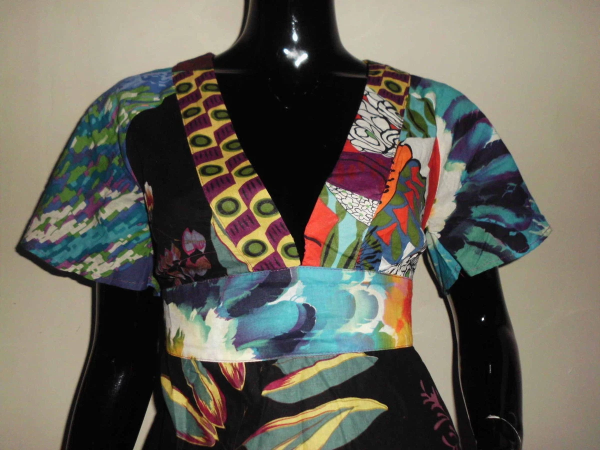 ROBE TUNIQUE ORIGINAL 2 ELLES FEMME MOTIF ETHNIQUE MULTICOLORE T