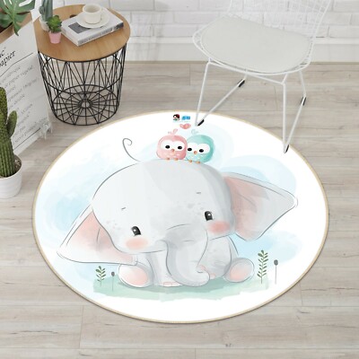 3D Elephant Bird ZHUA24 Game Non Slip Rug Mat Photo Carpet Zoe