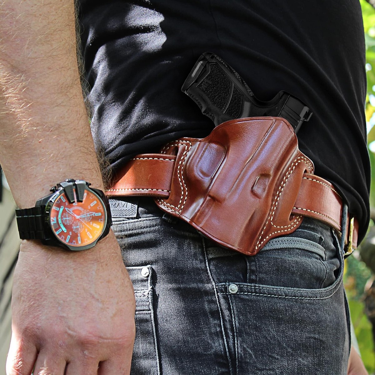 Leather Pancake Holster Fits Heckler & Koch CC9 Micro Compact 9mm