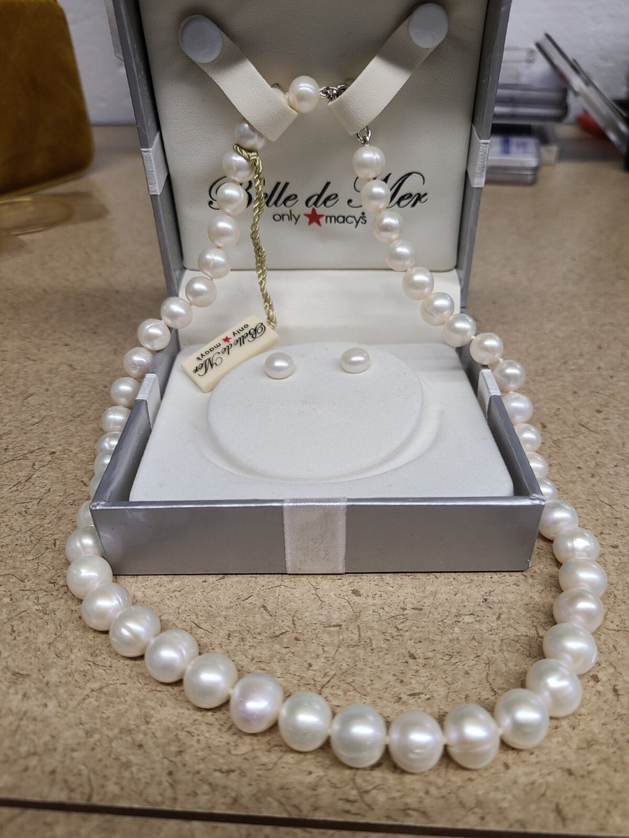 BELLE DE MER Bridge Cultured Pearl Necklace 18 In Knotted Silver W