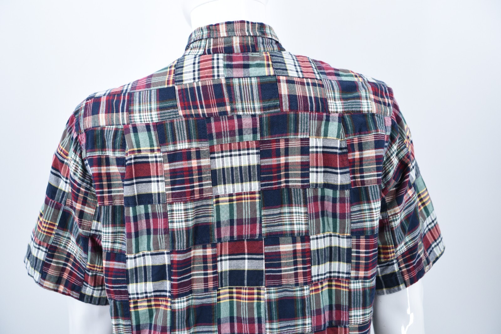 Krazy Kat Patchwork Indian Madras Short Sleeve Bu… - image 9