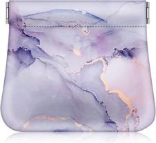 LEATHER Squeeze COIN CHANGE Pouch Purse Wallet Change Holder for Woman Girls USA