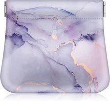 LEATHER Squeeze COIN CHANGE Pouch Purse Wallet Change Holder for Woman Girls USA