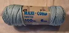 NEW VINTAGE LIGHT BLUE TWISTED MAXI-CORD 6mm 100yds - HOBBY & MACRAME CORD
