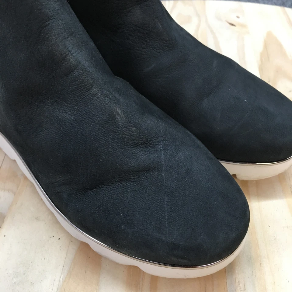 Alex Marie Boots Womens 6.5 M Casual Ankle Booties Wedge Black Leather Zipper - Image 4 of 4