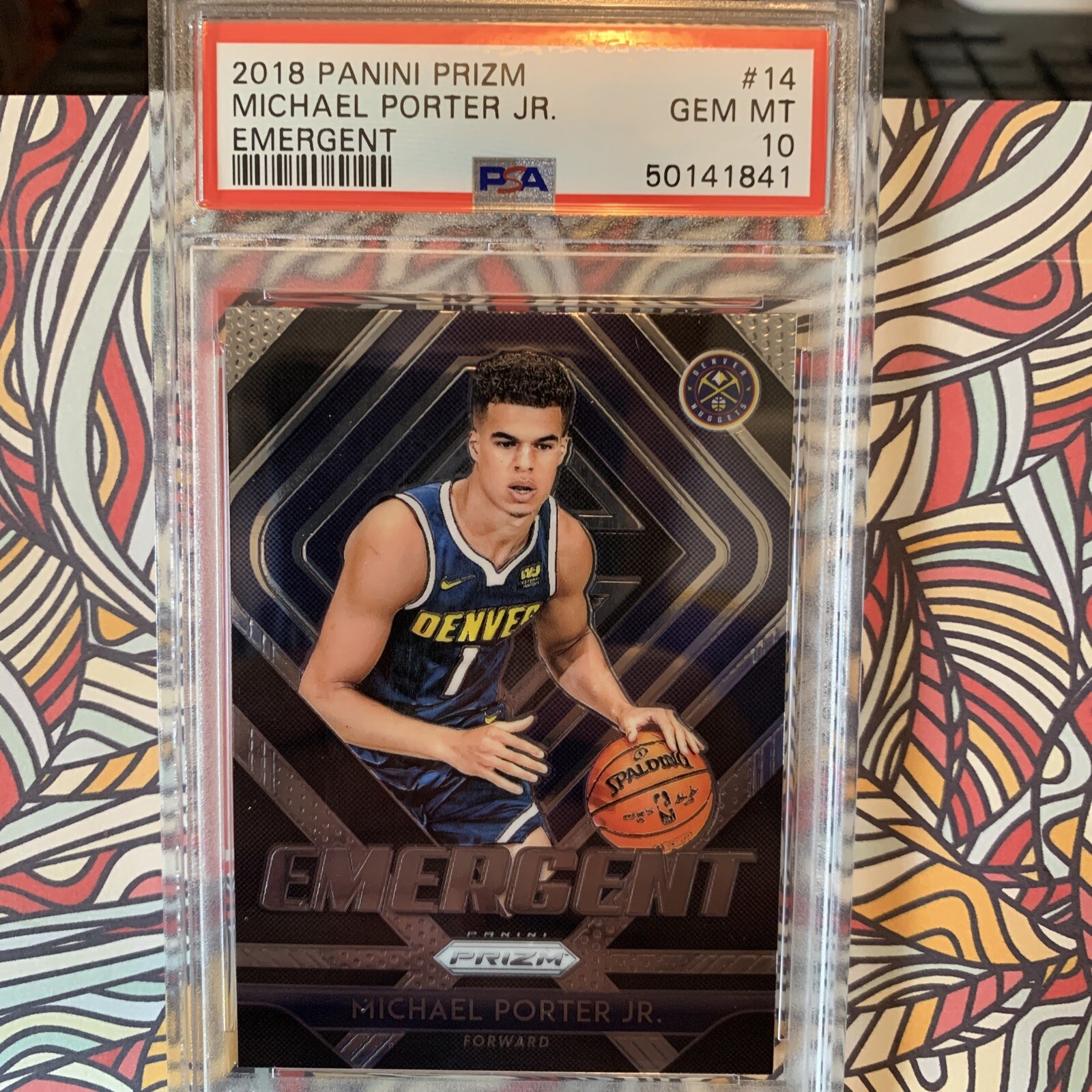 2018-19 Michael Porter Jr Panini Prizm Emergent Rookie RC PSA 10 #14