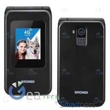 BRONDI AMICO SPECIALE 4G CELLULARE SMARTPHONE SENIOR DUAL SIM FLIP ATTIVO NERO