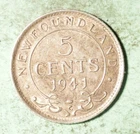 1941 Newfoundland 5 Cents — photo from another recent sale