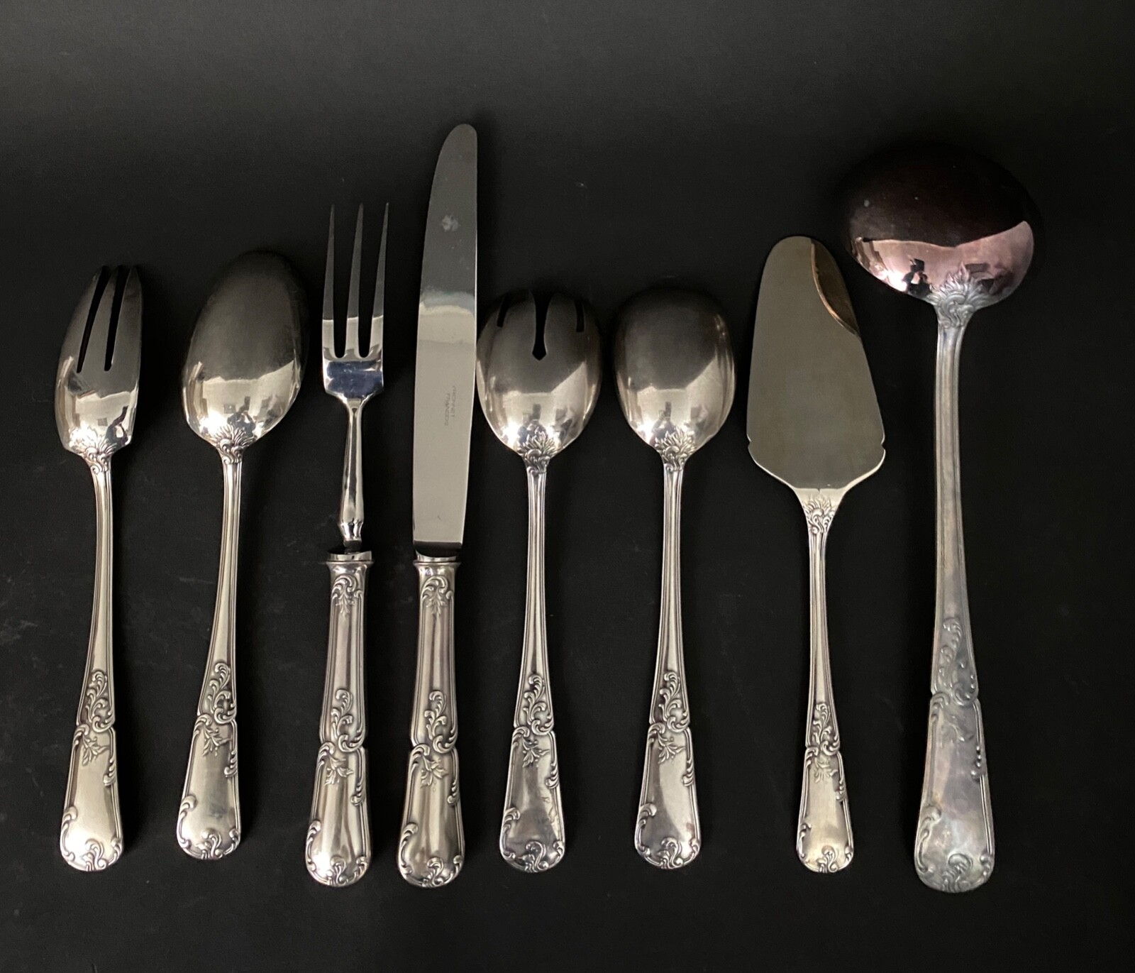 COFFRET MÉTAL ARGENTÉ- Cuillère Et Fourchette Style Rocaille