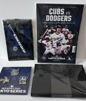 set of 4 MLB Tokyo 2025 Ohtani Pin Cubs Dodgers Program set of 4 MLB Tokyo 2025 Ohtani Pin Cubs Dodgers Program