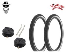 Original 20" x 1.75" Bicycle LOWRIDER LOGO Tires Brick HEAVYDUTY TUBES 6PC SET.