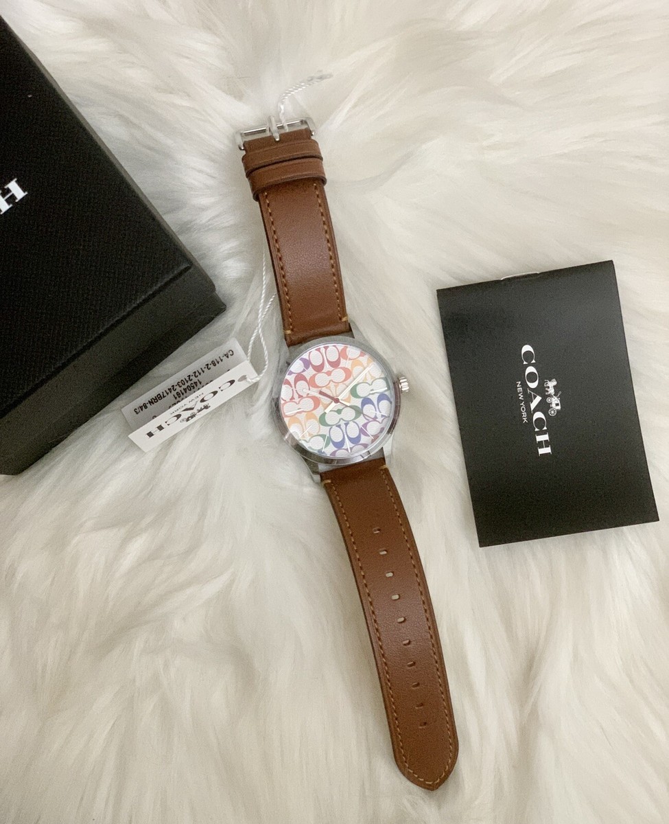 Coach Boxed Pride Collection Baxter Leather Watch With 