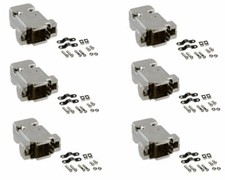 6 x DB9 D-SUB 9 Pin Serial Metalized Plastic Hood Shell Solder Connector Cover