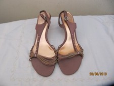 Clarks shoes UK 8  satin  leather Pink toe post sandal mules slip on Salina NWTB