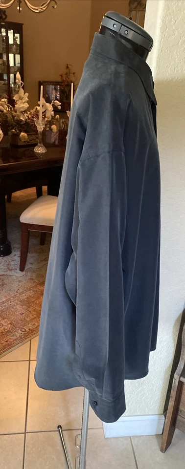 Camisa de Vestir Ashworth Abotonada Manga Larga De Colección Bordada DORAL Gris Hombres L Foto 3 de 4