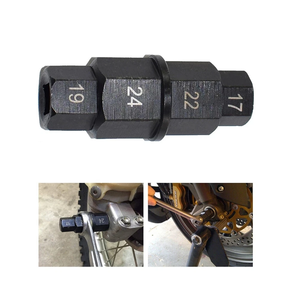 Eixo dianteiro traseiro de motocicleta ferramenta de remoção eixo sextavado driver 17 19 22 24mm - Imagem 4 de 4