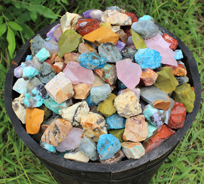3 lb Madagascar Mix Rough Natural Stones: 'A' Grade Wholesale Bulk Lot 