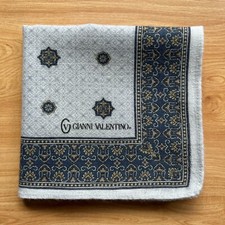 VINTAGE HANDKERCHIEF GEOMETRIC PATTERNED MEN'S POCKET SQUARE COTTON 19" A-0332
